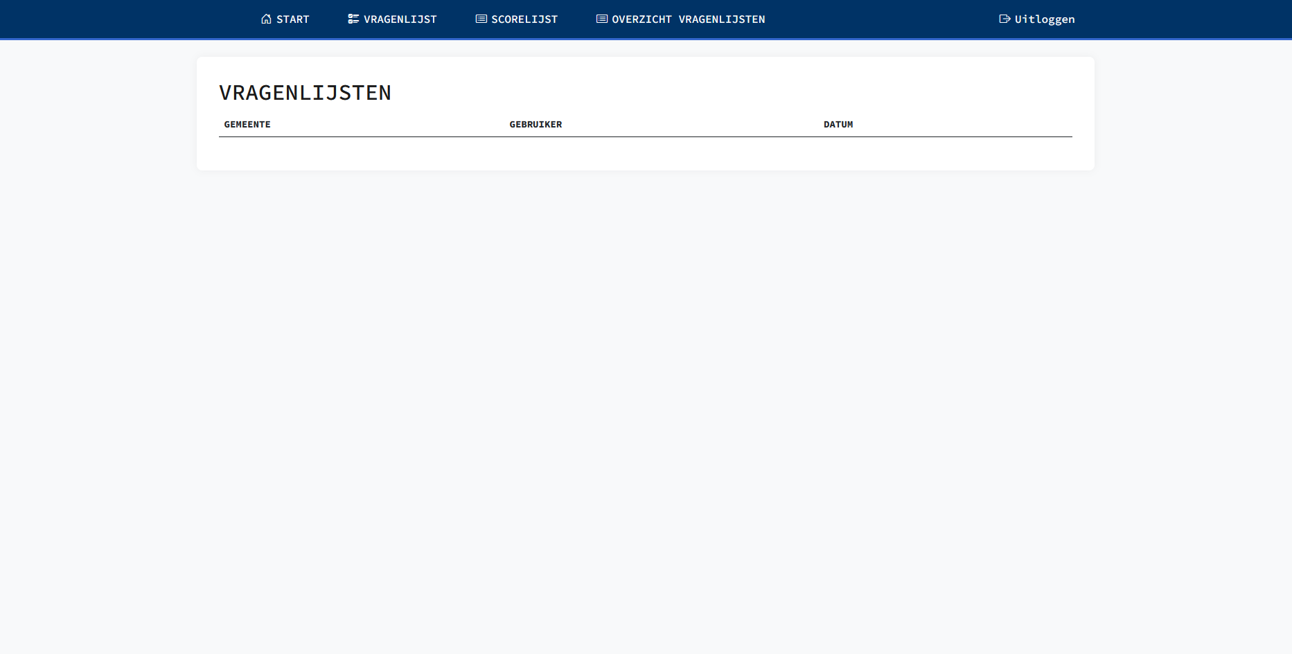 Questionnaire overview